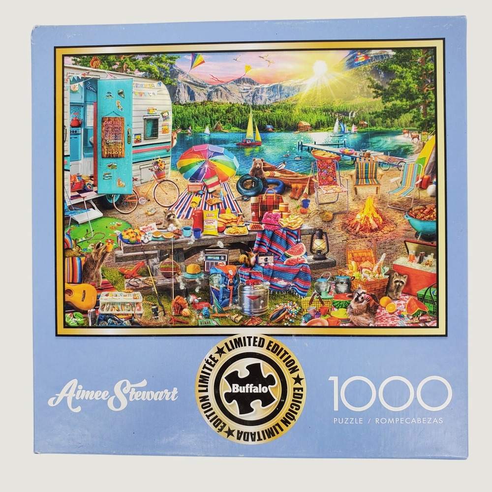 Aimee Stewart Buffalo Games 1000 Piece Jigsaw Puzzle Camping Lake Life 91520 New